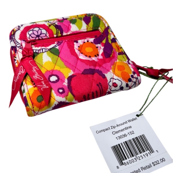 NEW Vera Bradley Clementine Compact Zip Around Wallet Retired Pink Floral Gift - Picture 4 of 8